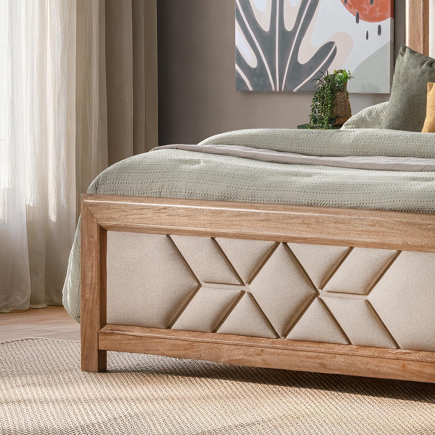 Cama Doble Marriot Eurolino Beige, Natural