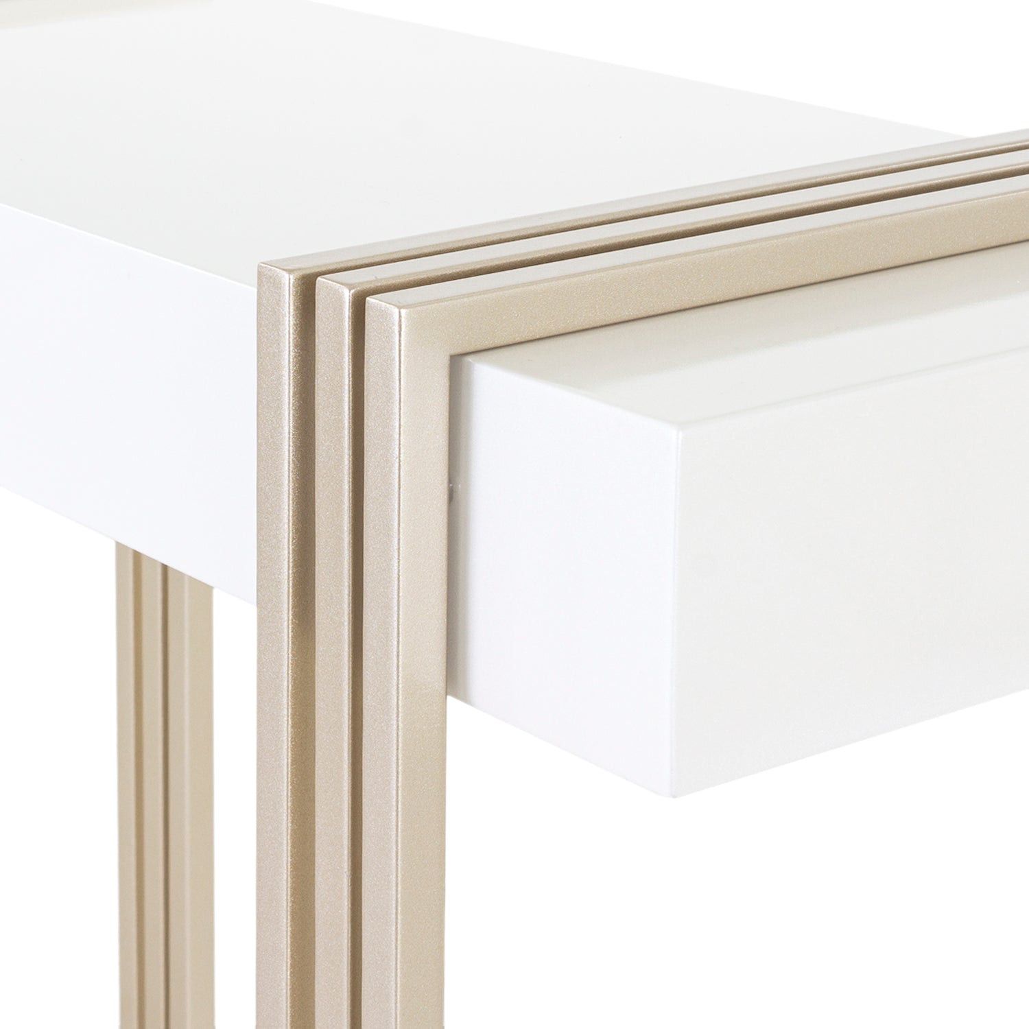 Consola Manhattan Blanco Perla, Champaña