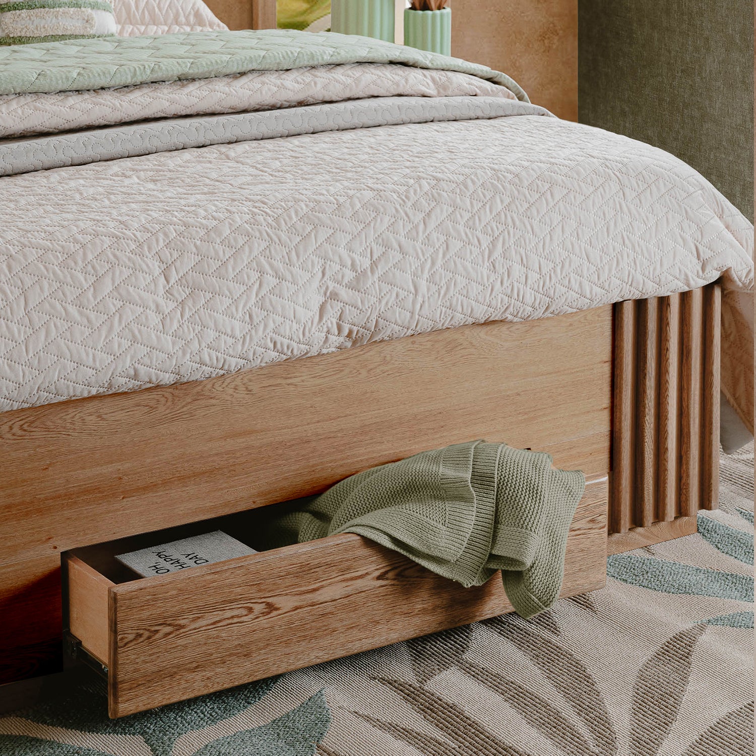 Cama Doble Texas Eurolino Beige, Natural
