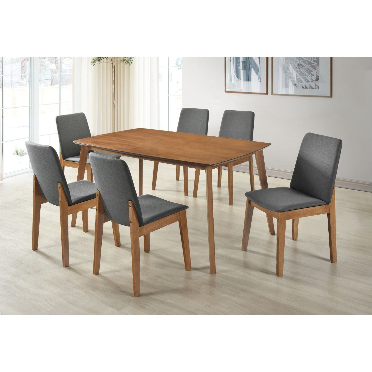 Comedor 6 Puestos Albi Gris Plomo