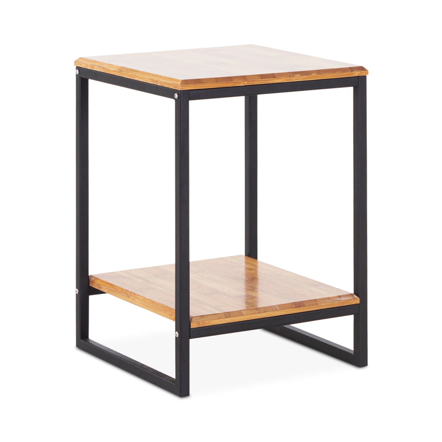 Mesa Auxiliar Emmi Bambú Metal Negro, Natural