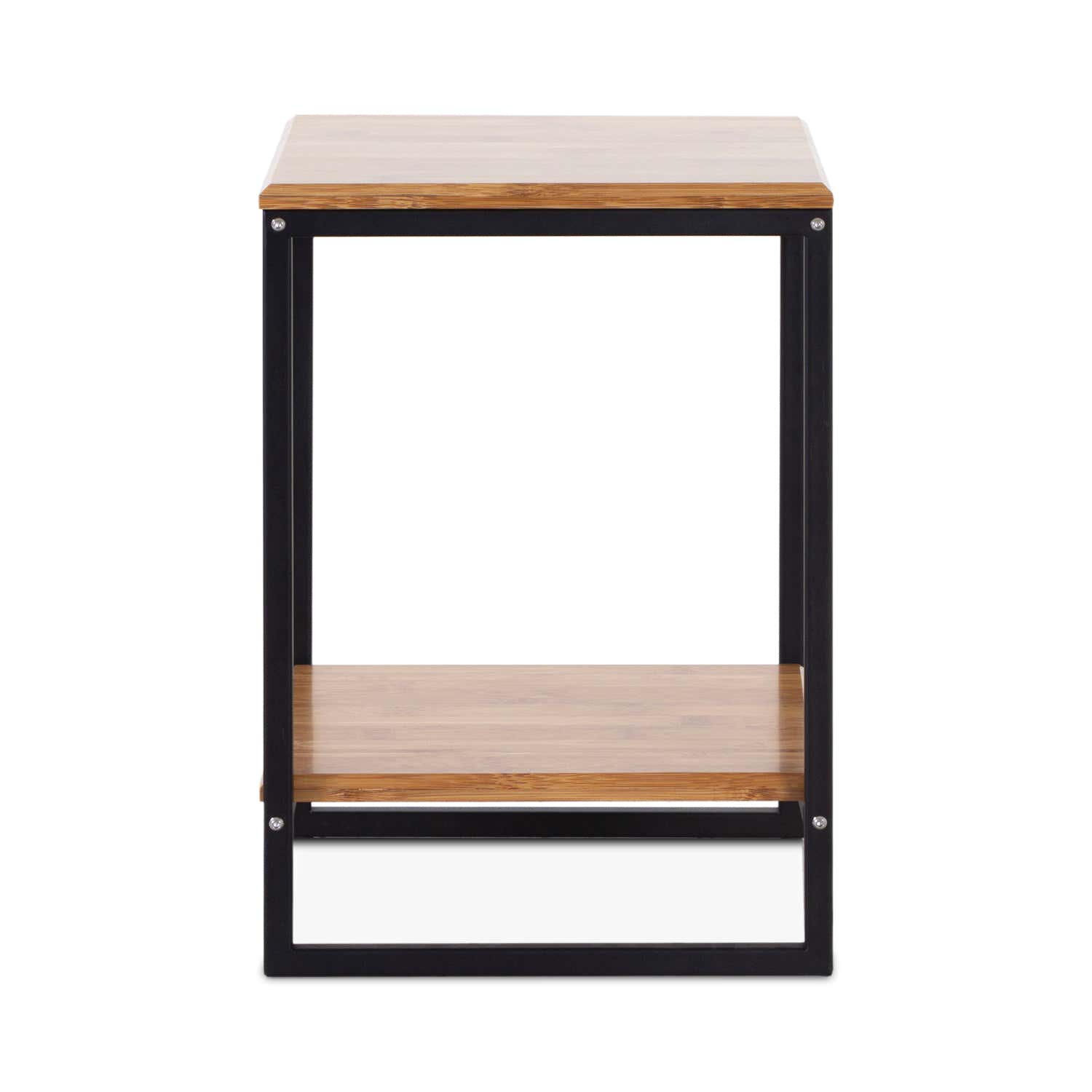 Mesa Auxiliar Emmi Bambú Metal Negro, Natural