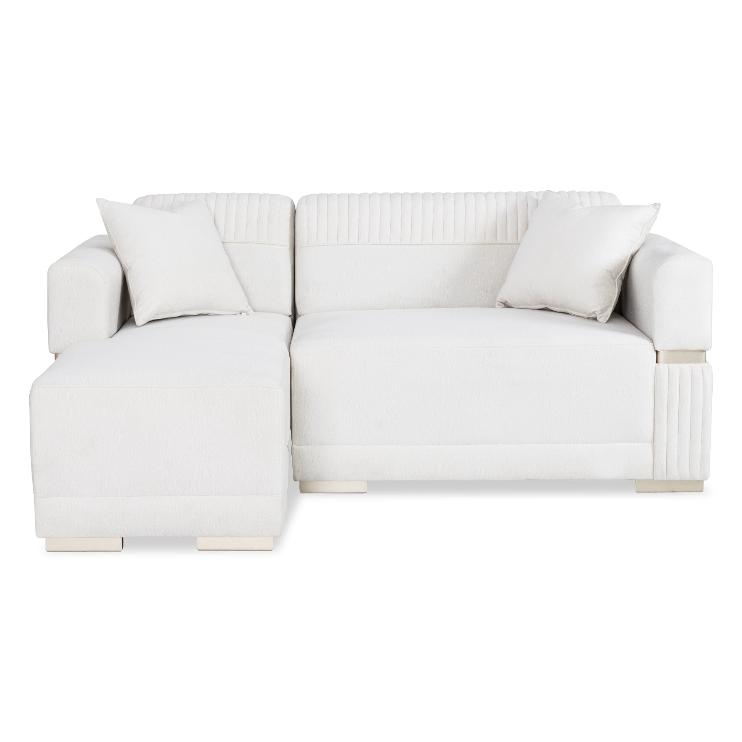 Sofá en L Dhara Velvet Suprema Sand 195 cm