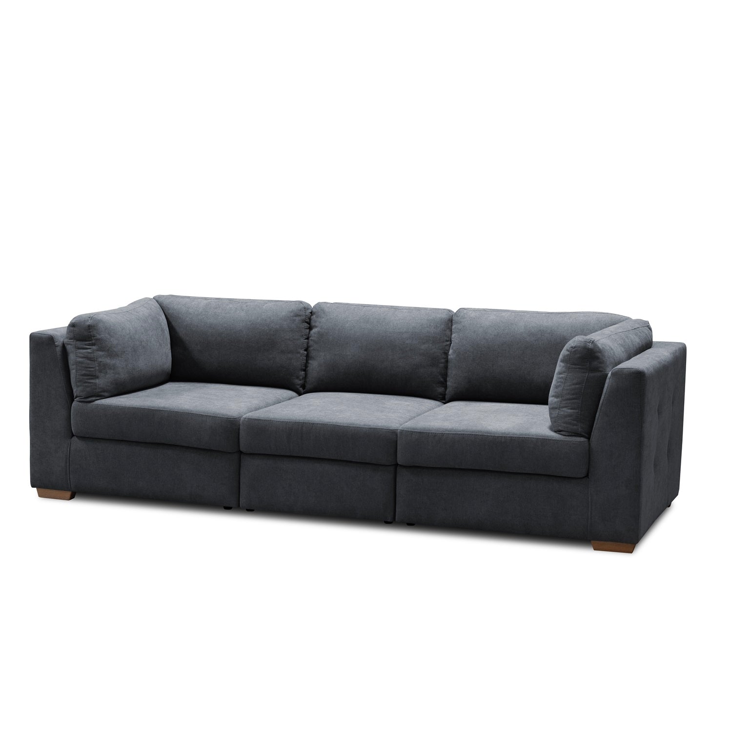 Sofá 3 Puestos Astro Microfibra Kazan Plomo, Natural 3 Pz