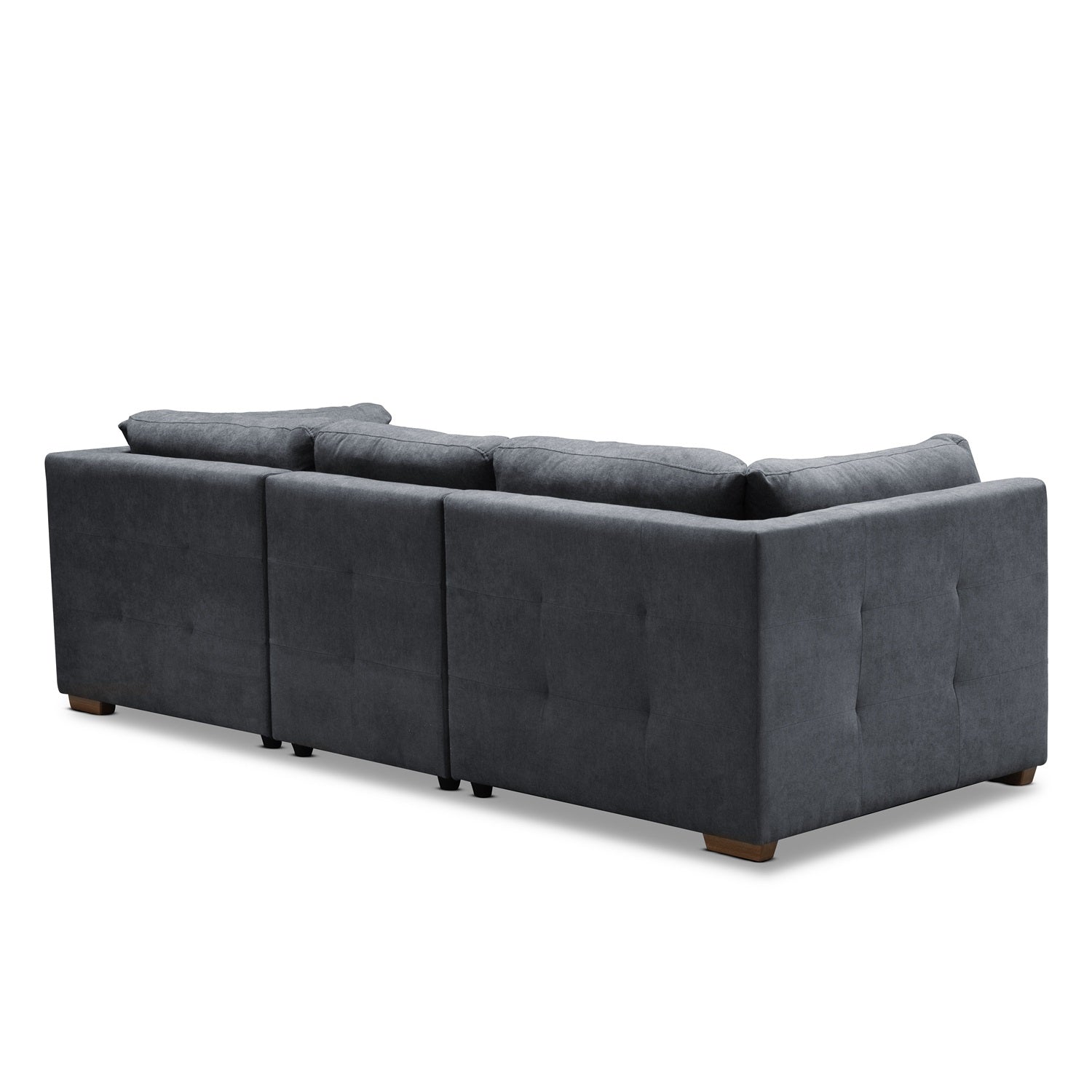 Sofá 3 Puestos Astro Microfibra Kazan Plomo, Natural 3 Pz