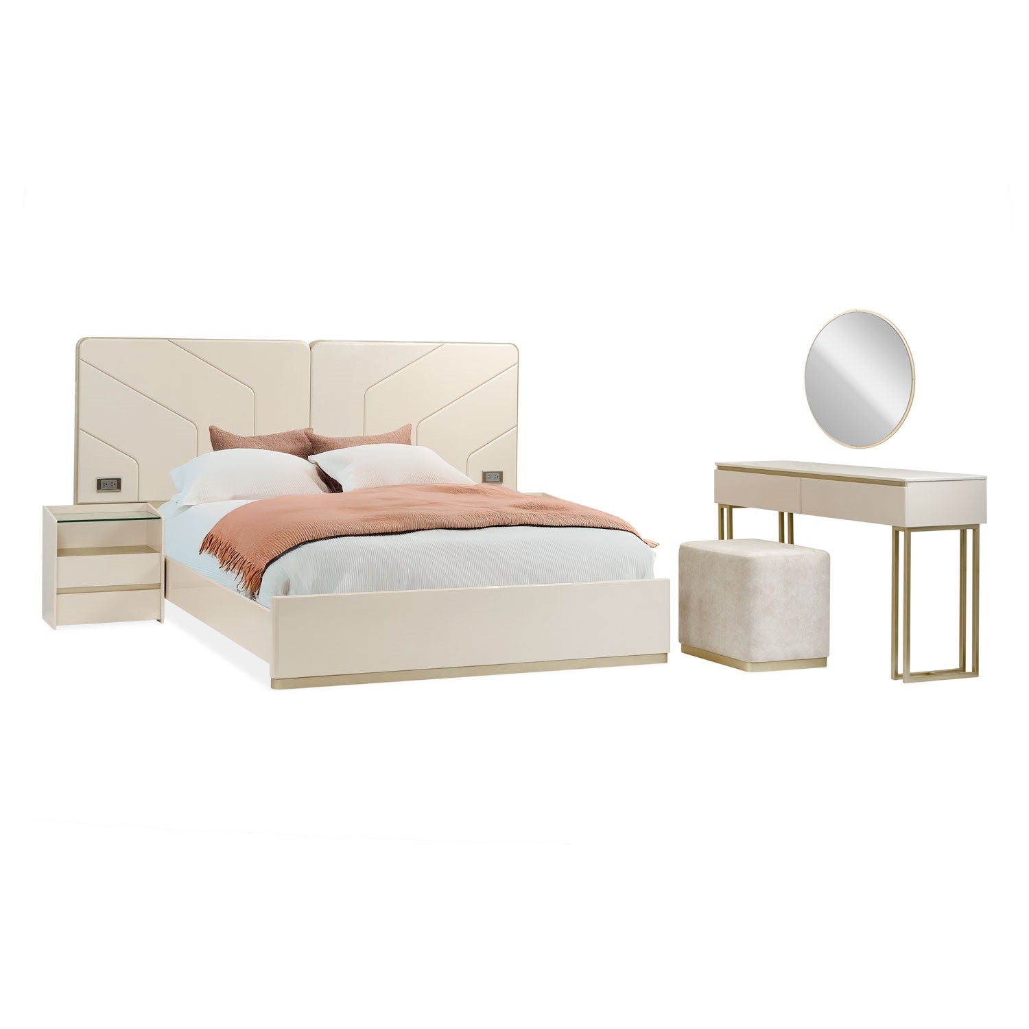 Cama King Paris Greige, Champaña