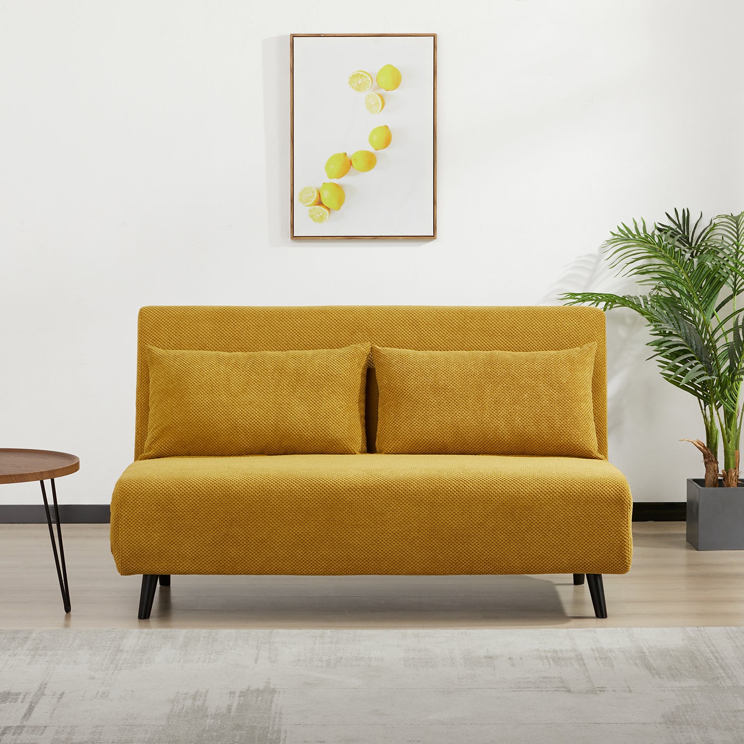 Sofa Cama Full Logan Microfibra Mostaza