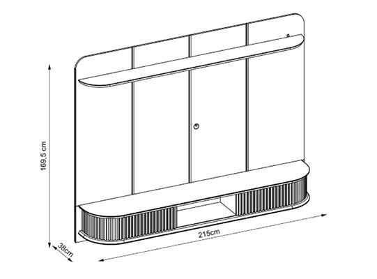 Panel De Tv Cami 215X169X38 Perla Champana