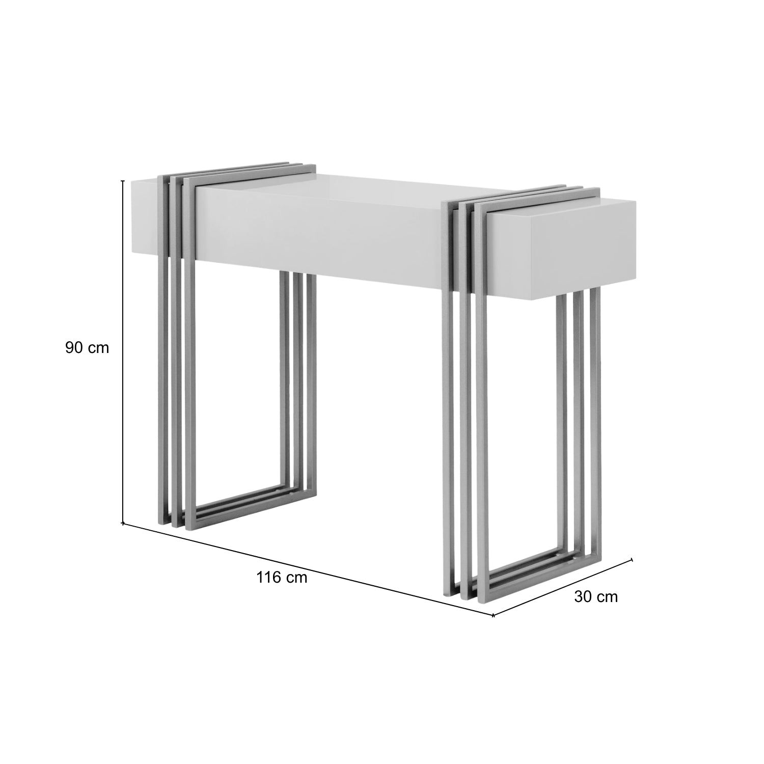 Consola Manhattan Blanco Perla, Champaña