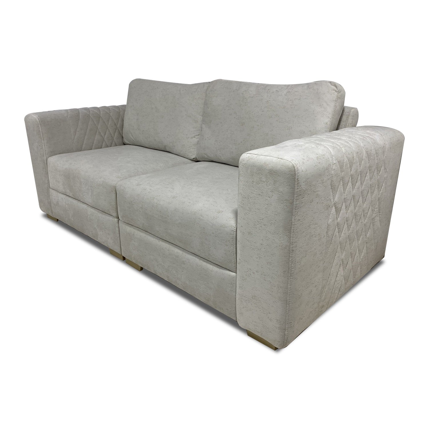 Sofá 3 Puestos Florencia Velvet Eleganza Beige, Champaña