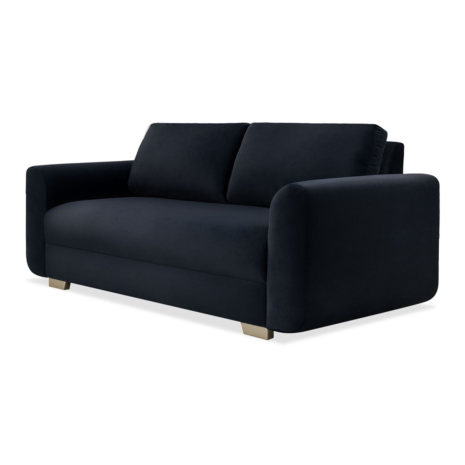 Sofá 3 Puestos Milu Velvet Navy, Champaña