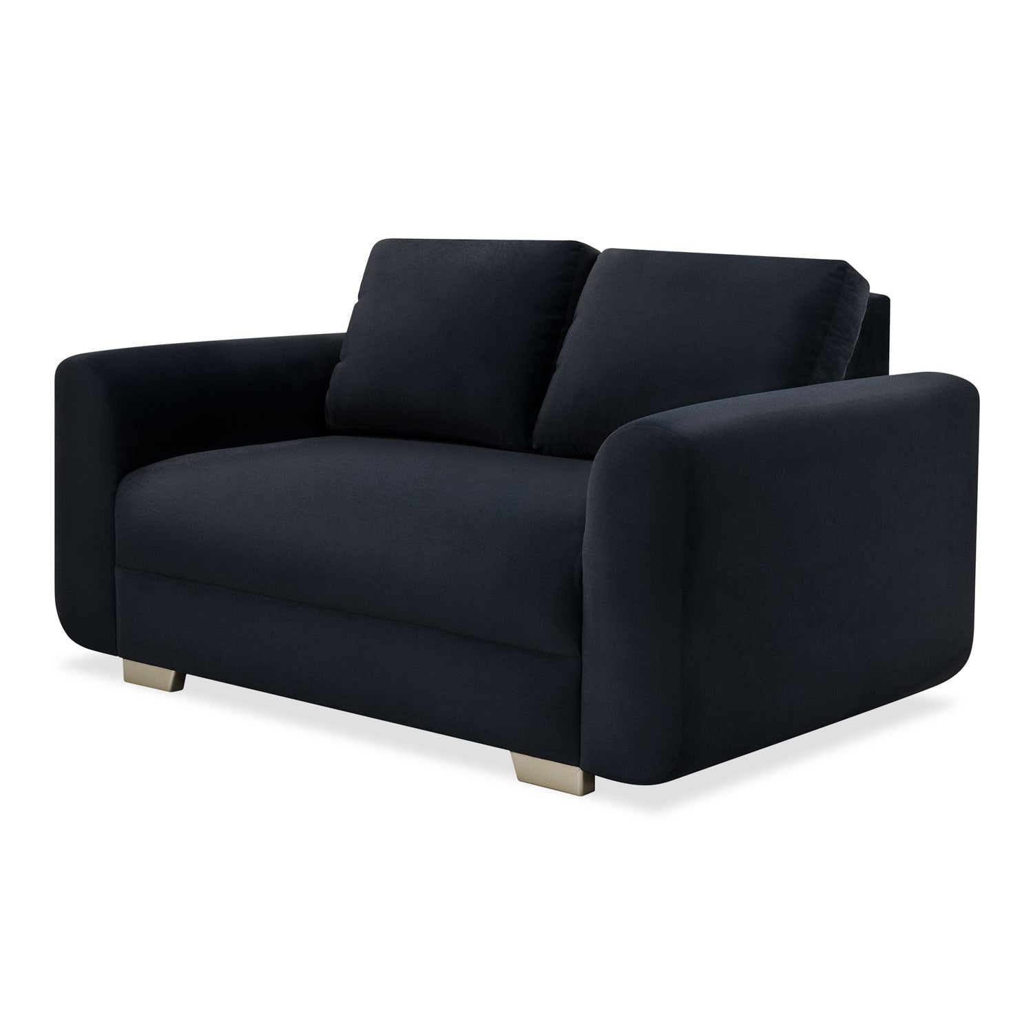 Sofá 2 Puestos Milu Velvet Navy, Champaña
