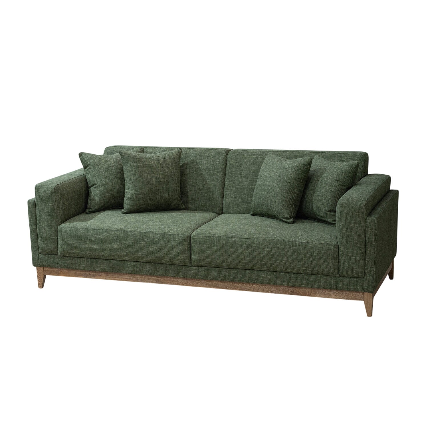 Sofá 3 Puestos Denise Lino Perseo Verde Pino, Natural