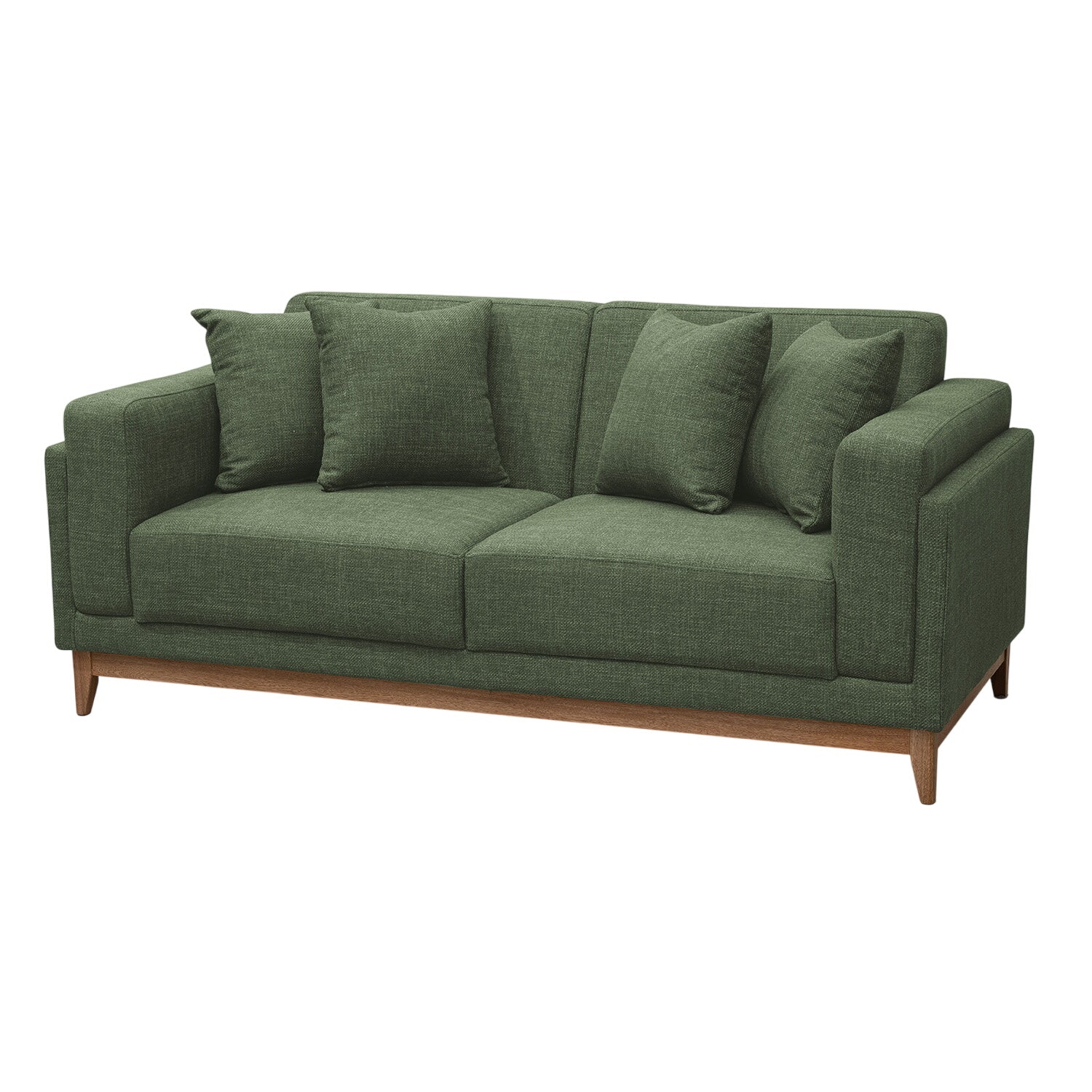 Sofá 2 Puestos Denise Lino Perseo Verde Pino, Natural