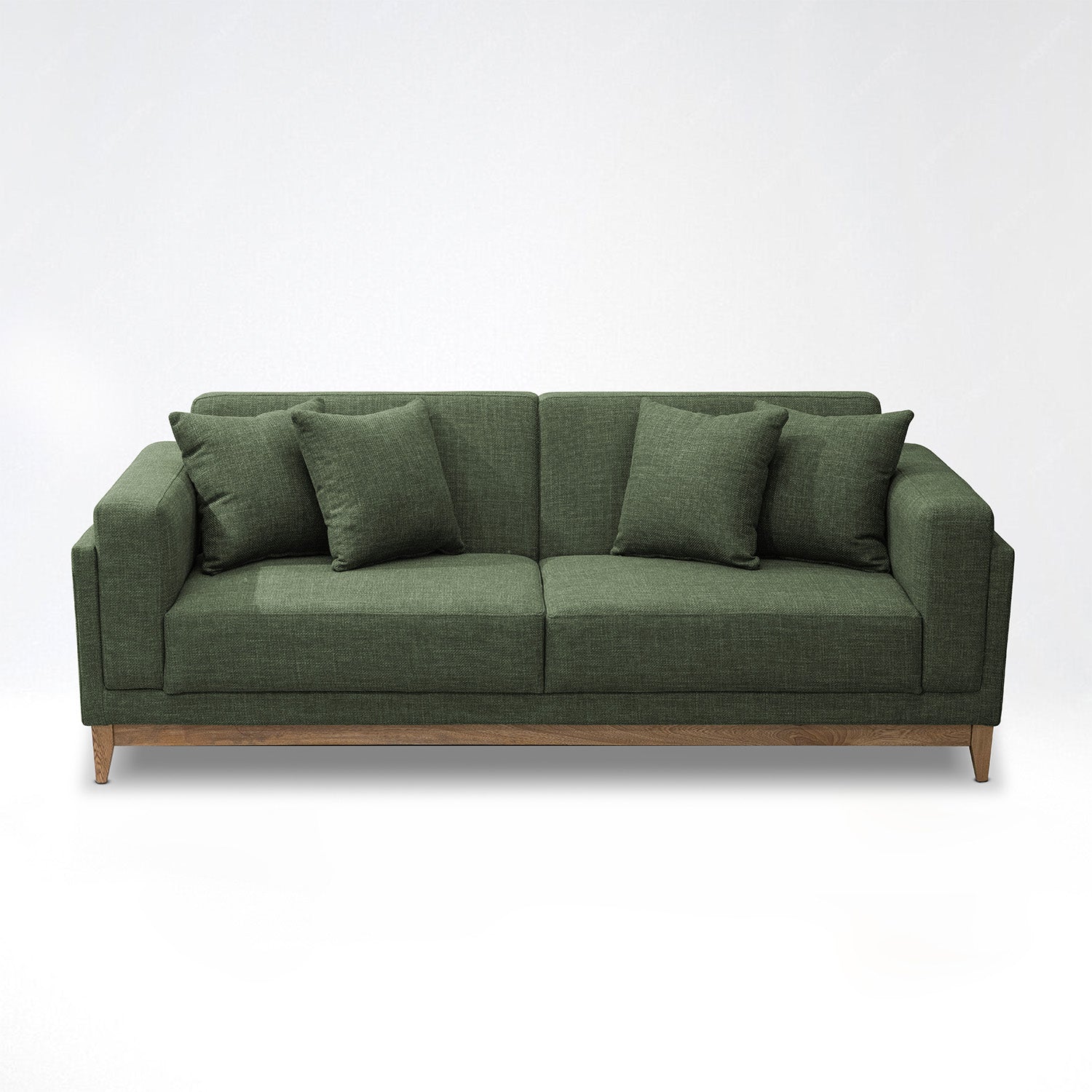 Sofá 3 Puestos Denise Lino Perseo Verde Pino, Natural