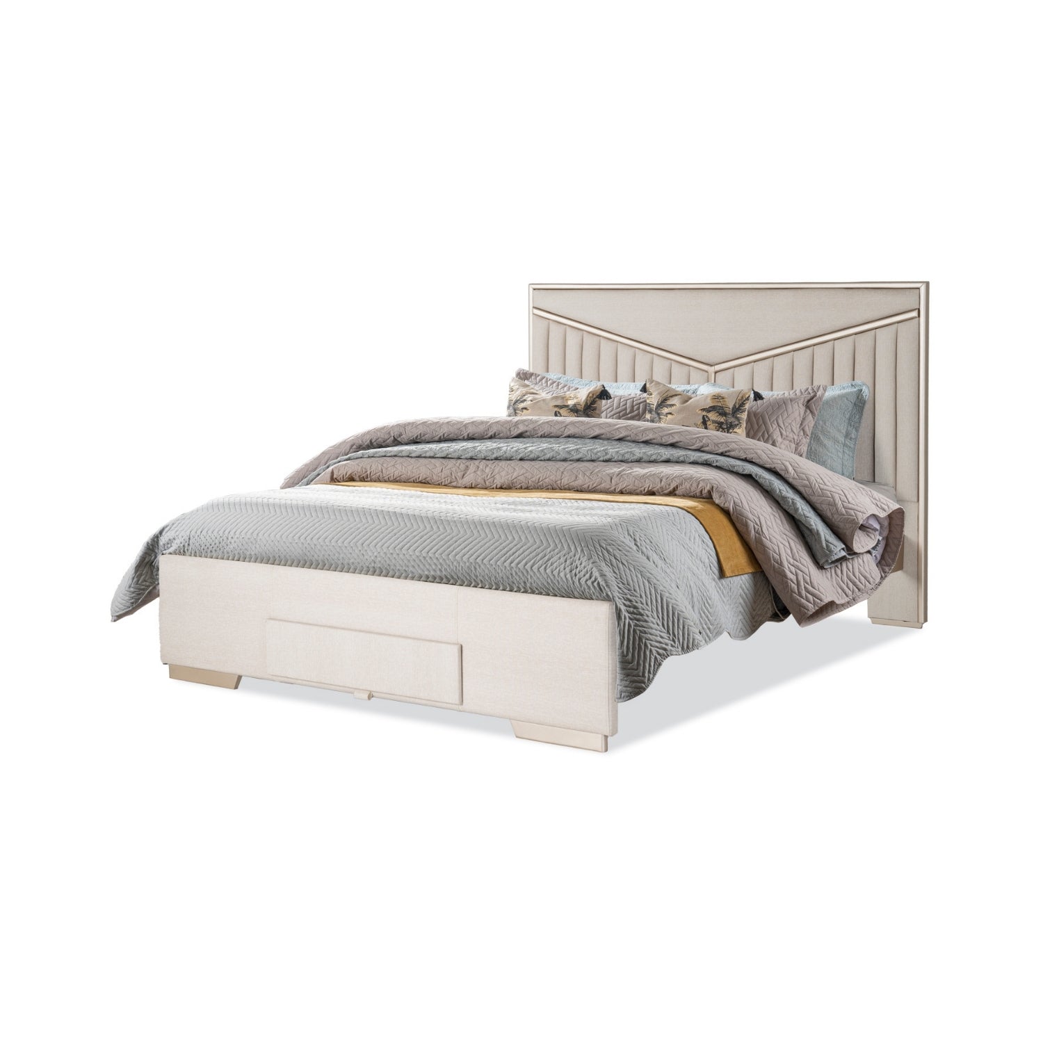 Cama Doble Versalles Eurolino Beige, Champaña