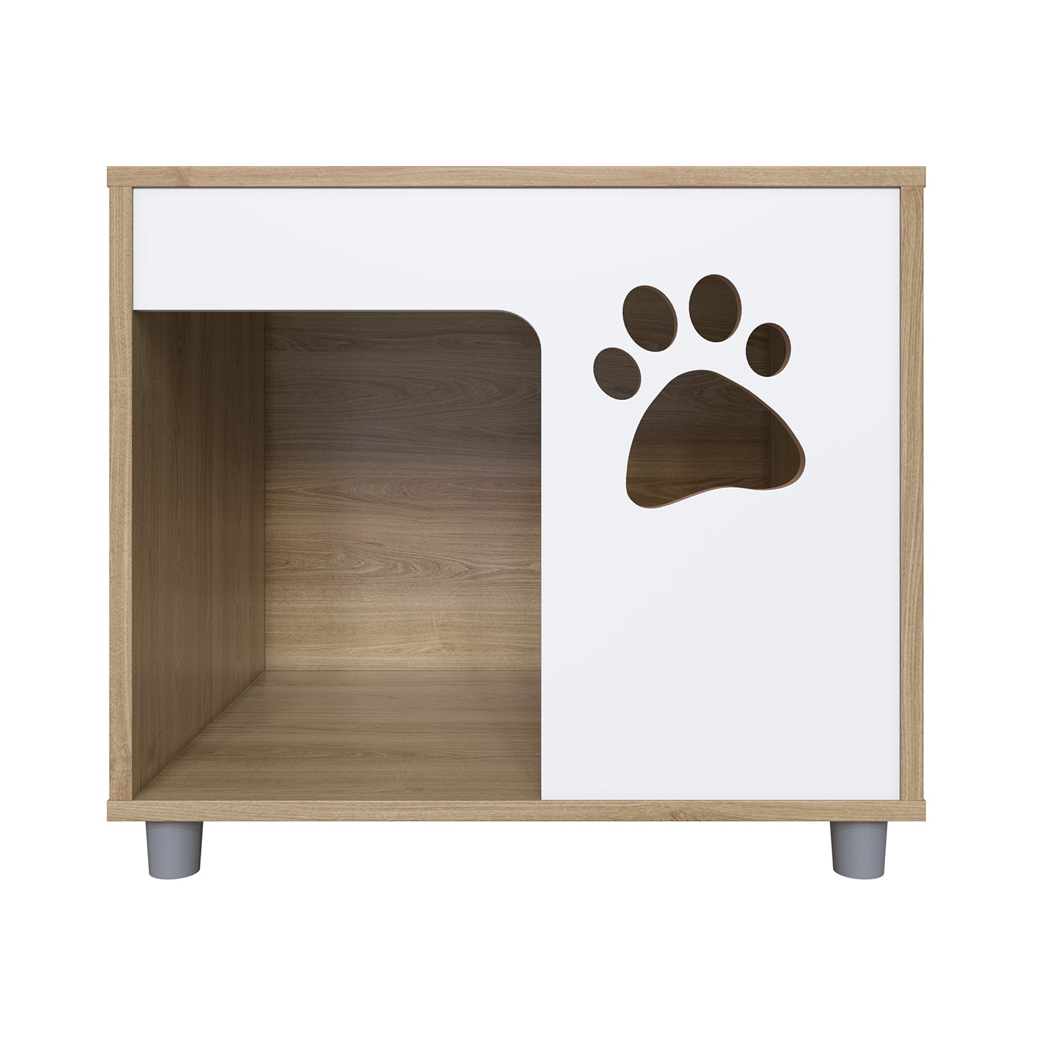 Mesa De Noche Apolo Natural, Blanco