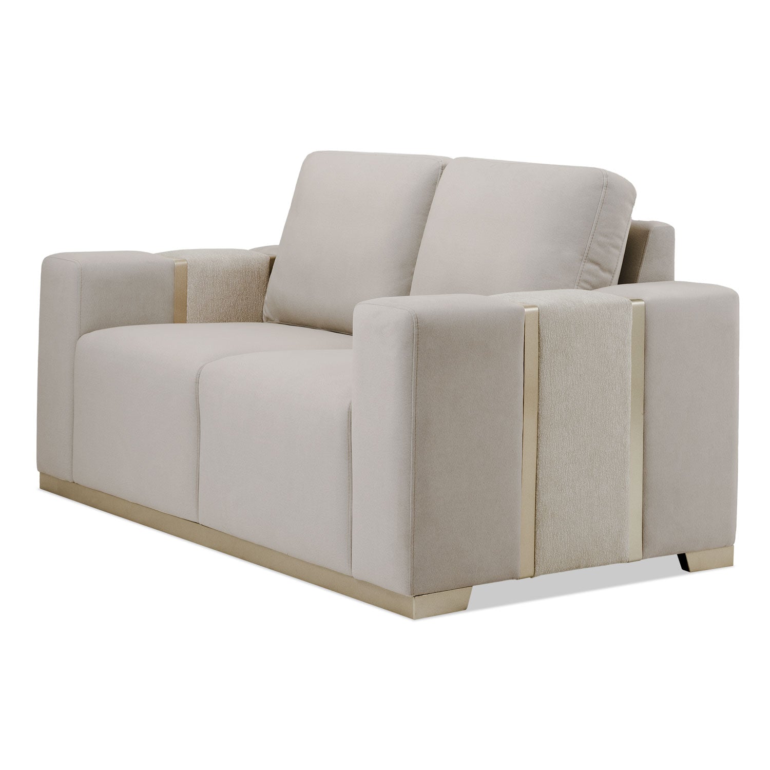 Sofá 2 Puestos Berlin Velvet Beige, Champaña