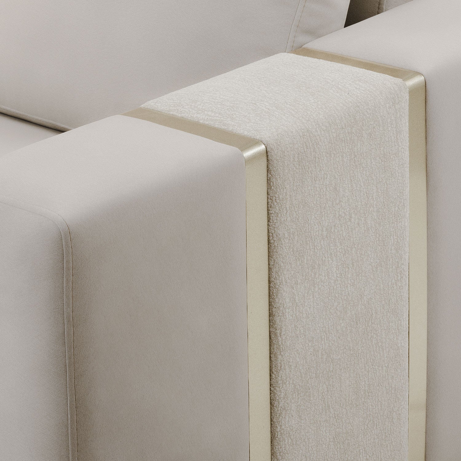 Sofá 2 Puestos Berlin Velvet Beige, Champaña