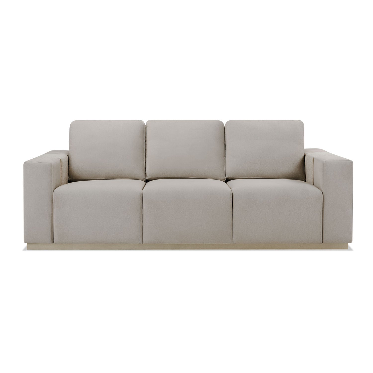 Sofa 3 Puestos Berlin Velvet Beige, Champaña