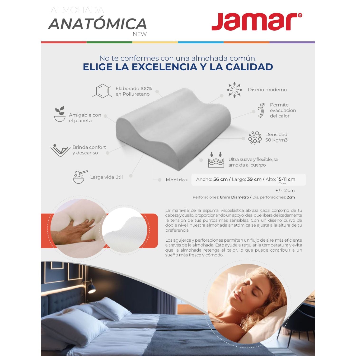 Almohada Viscoelástica Anatómica New