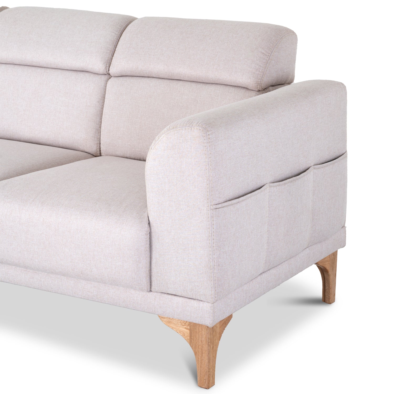 Sofá en L Carla Icono Almendra, Natural Lado Izquierdo