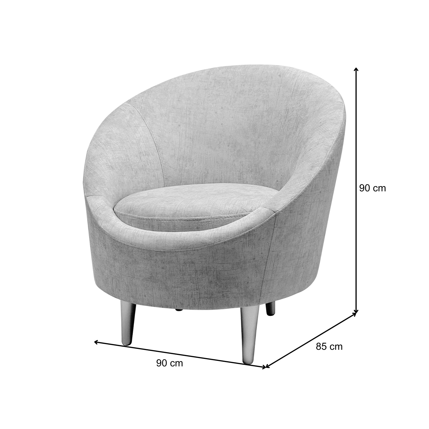 Poltrona Omega Velvet Estocolmo Marfil, Champana