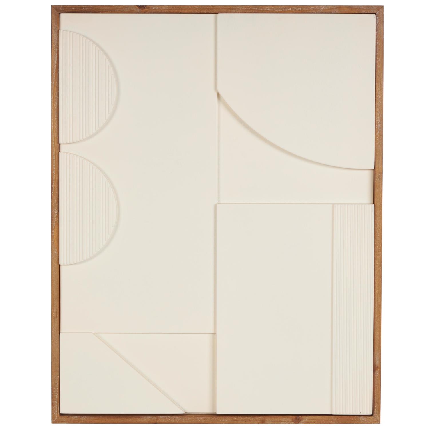 Cuadro Decorativo 76X60X3 Beige Geometria Abstracta