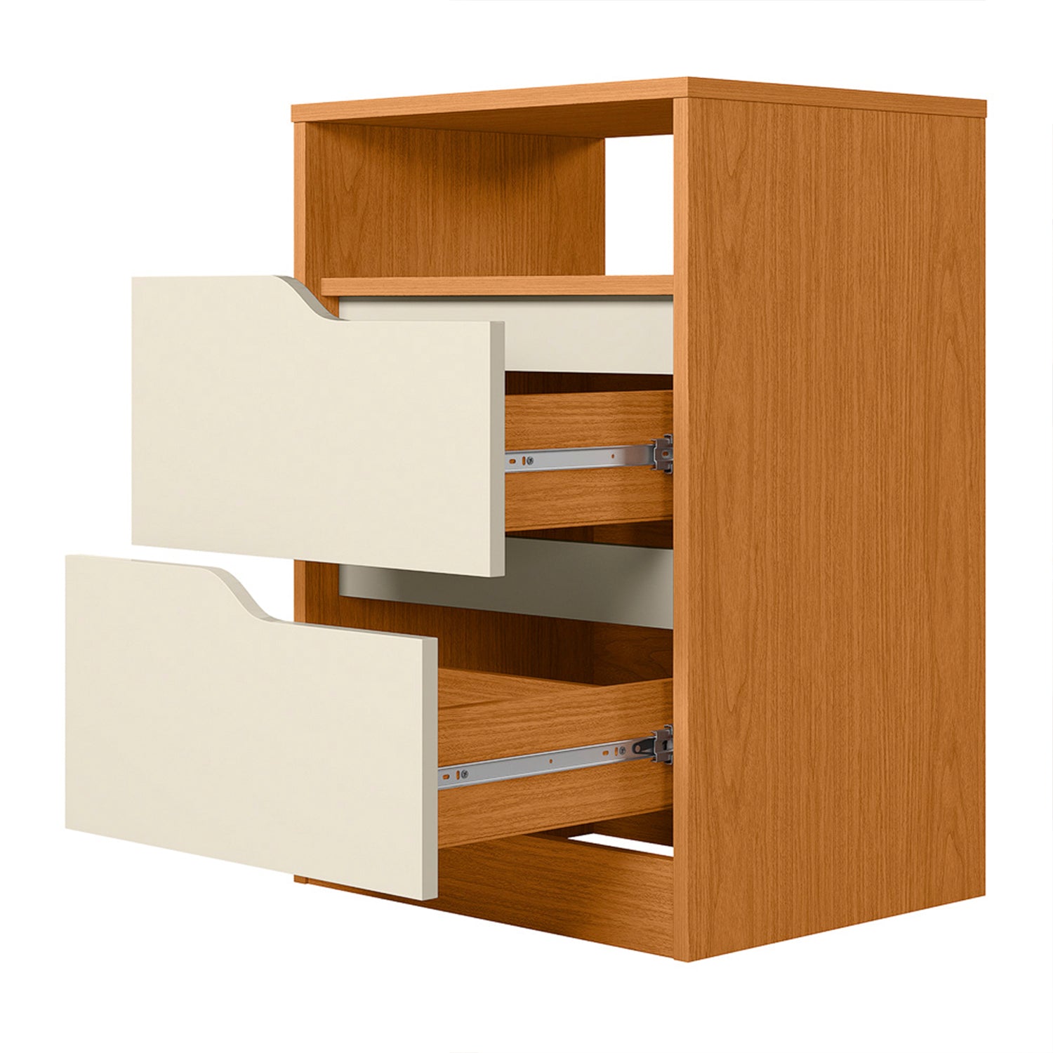 Mesa de Noche Bianco Off White, Natural