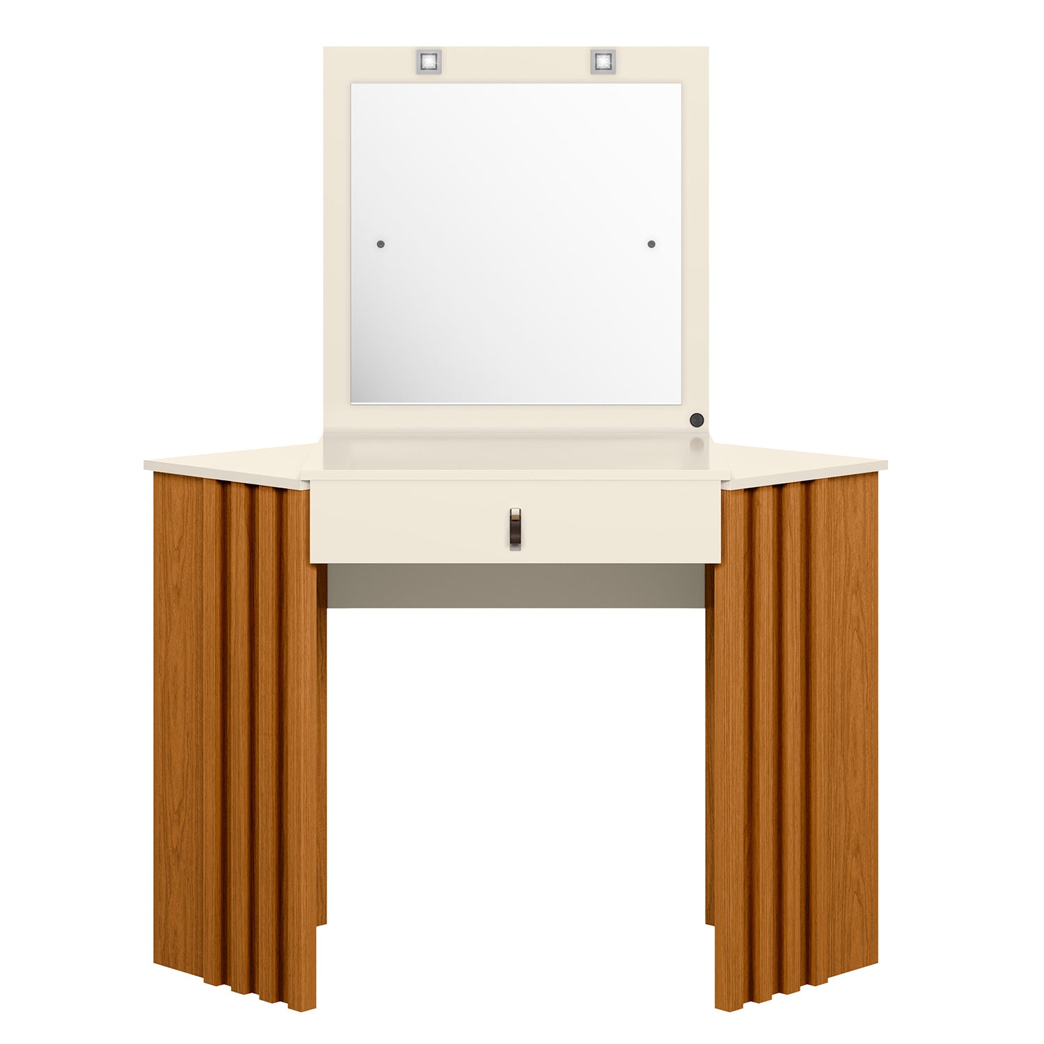 Tocador Esquinero Ely Off White, Natural