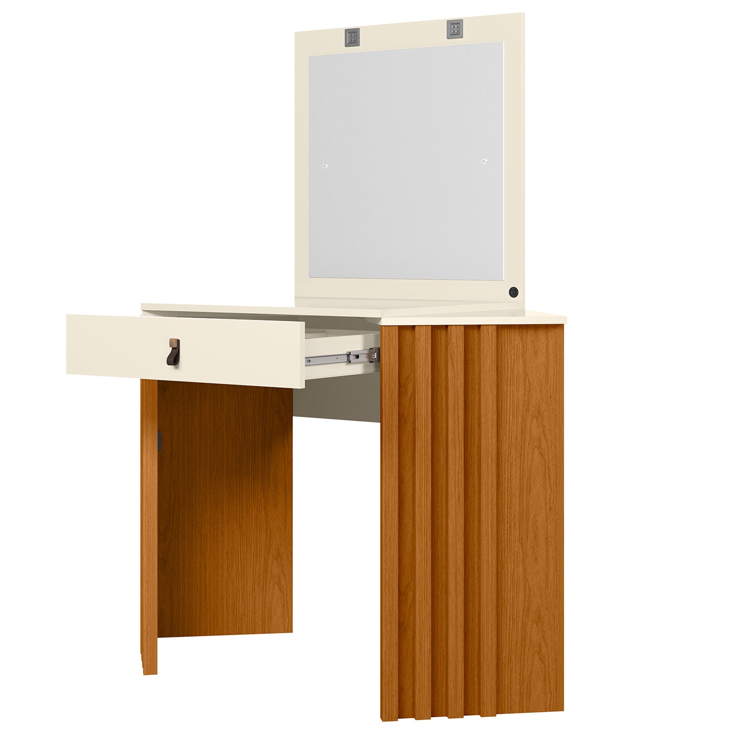 Tocador Esquinero Ely Off White, Natural