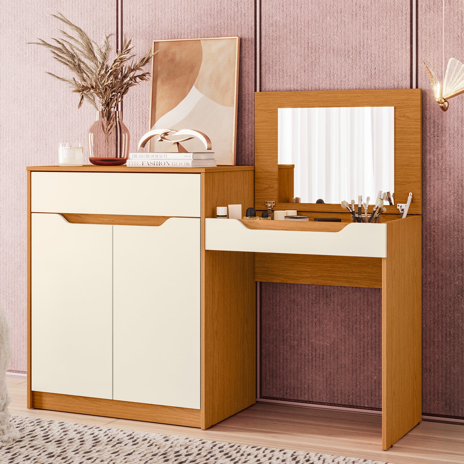 Tocador Falcon Off White, Natural