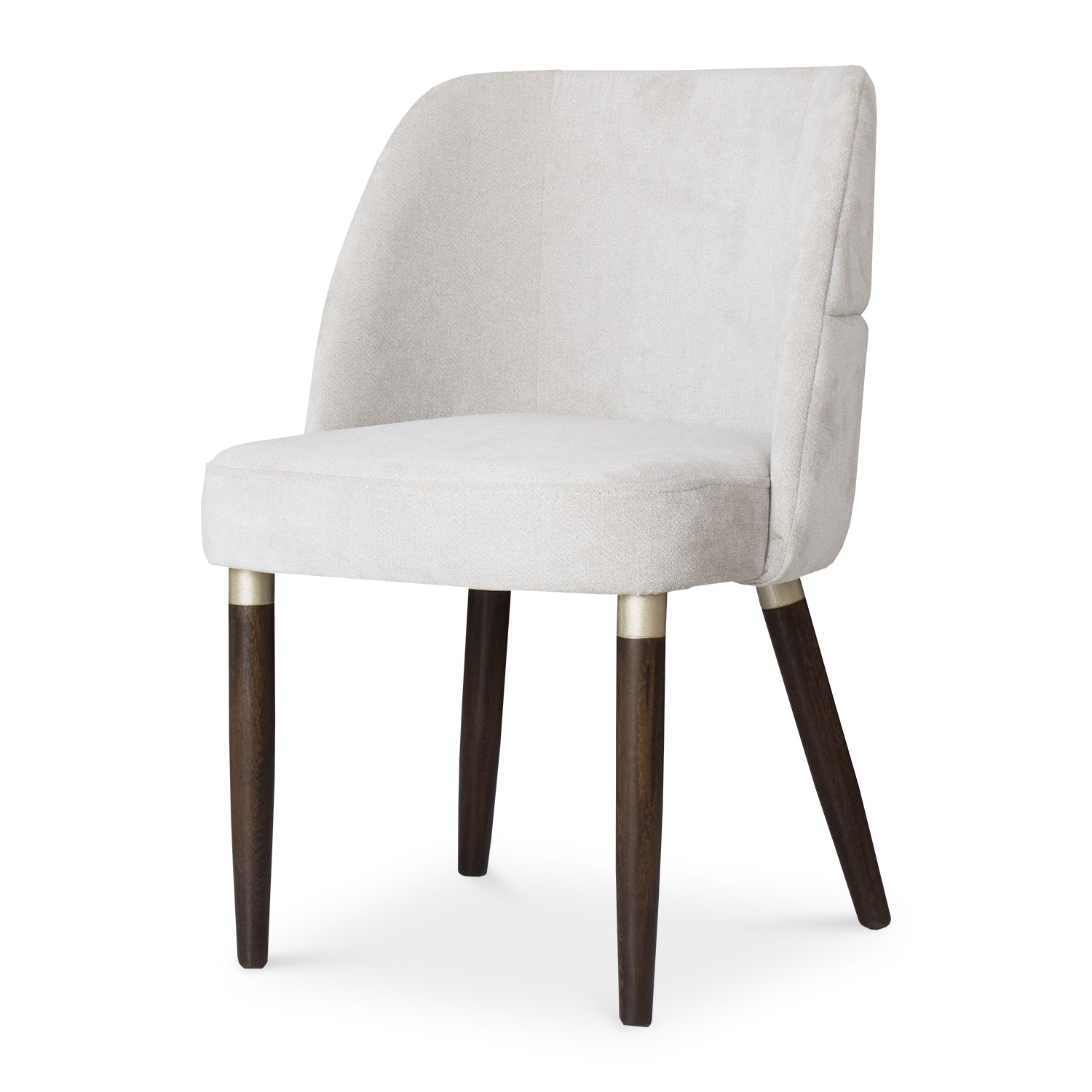 Comedor 6 Puestos Nicole Velvet Impetu Beige, Natural Oscuro, Champaña