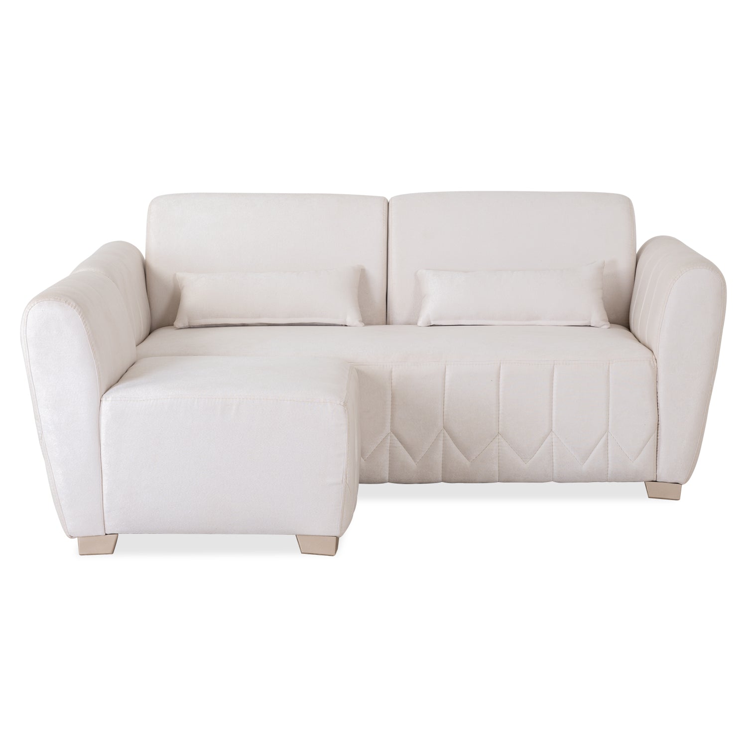 Sala Funcional Noah Velvet Ema 09 Blanco, Champaña