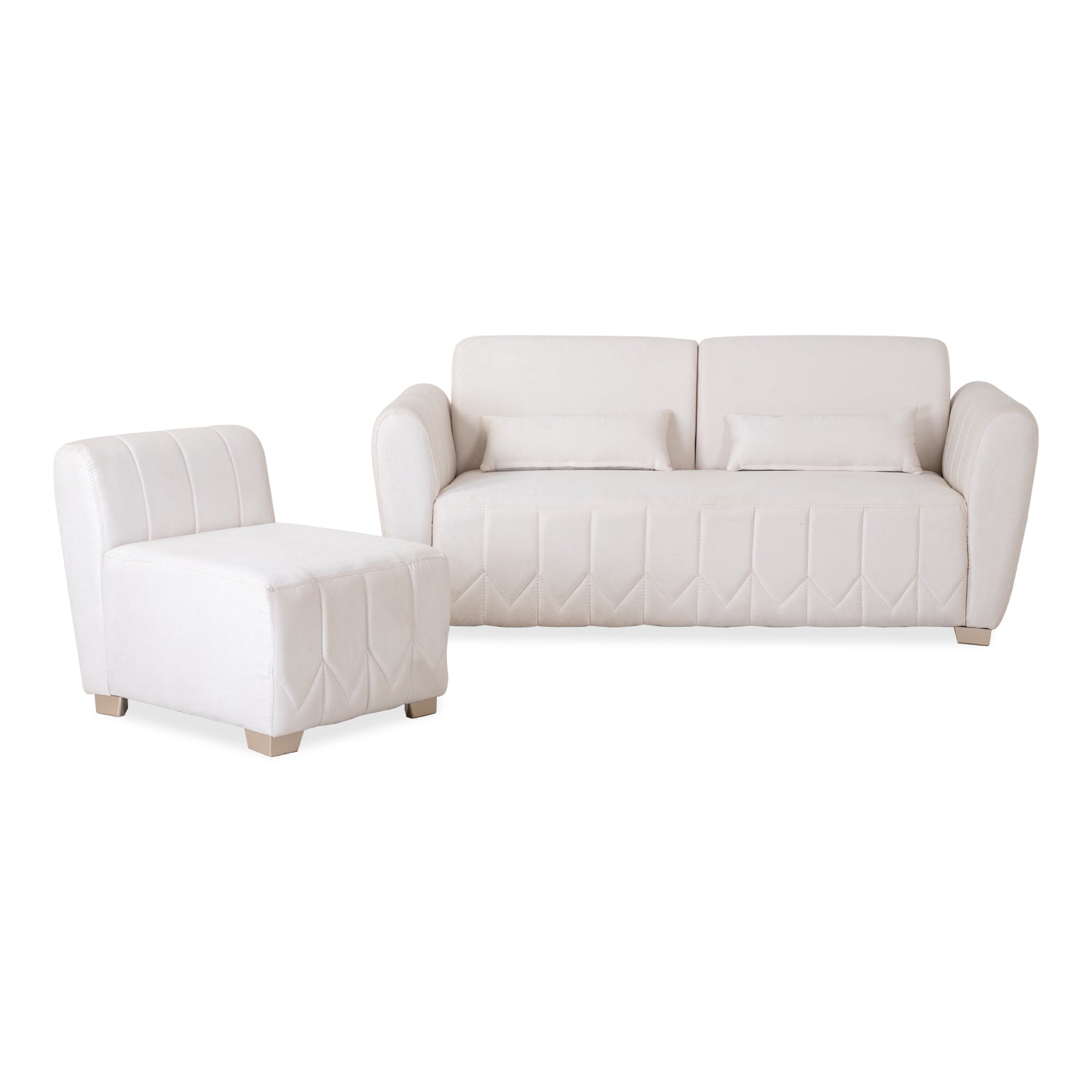 Sala Funcional Noah Velvet Ema 09 Blanco, Champaña