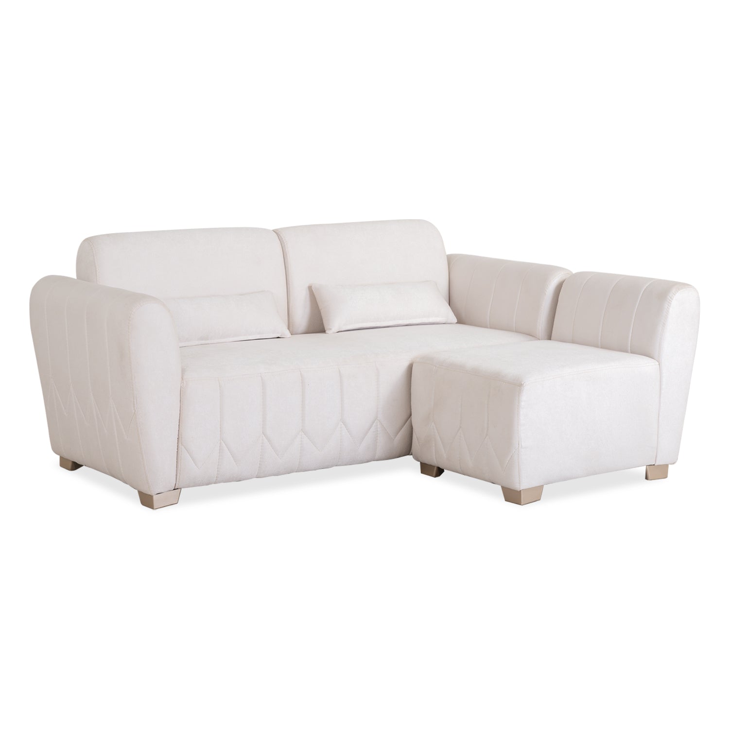 Sala Funcional Noah Velvet Ema 09 Blanco, Champaña