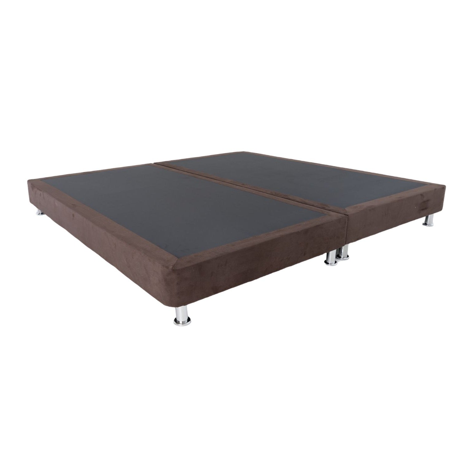 Base Cama Queen Microfibra Café Par