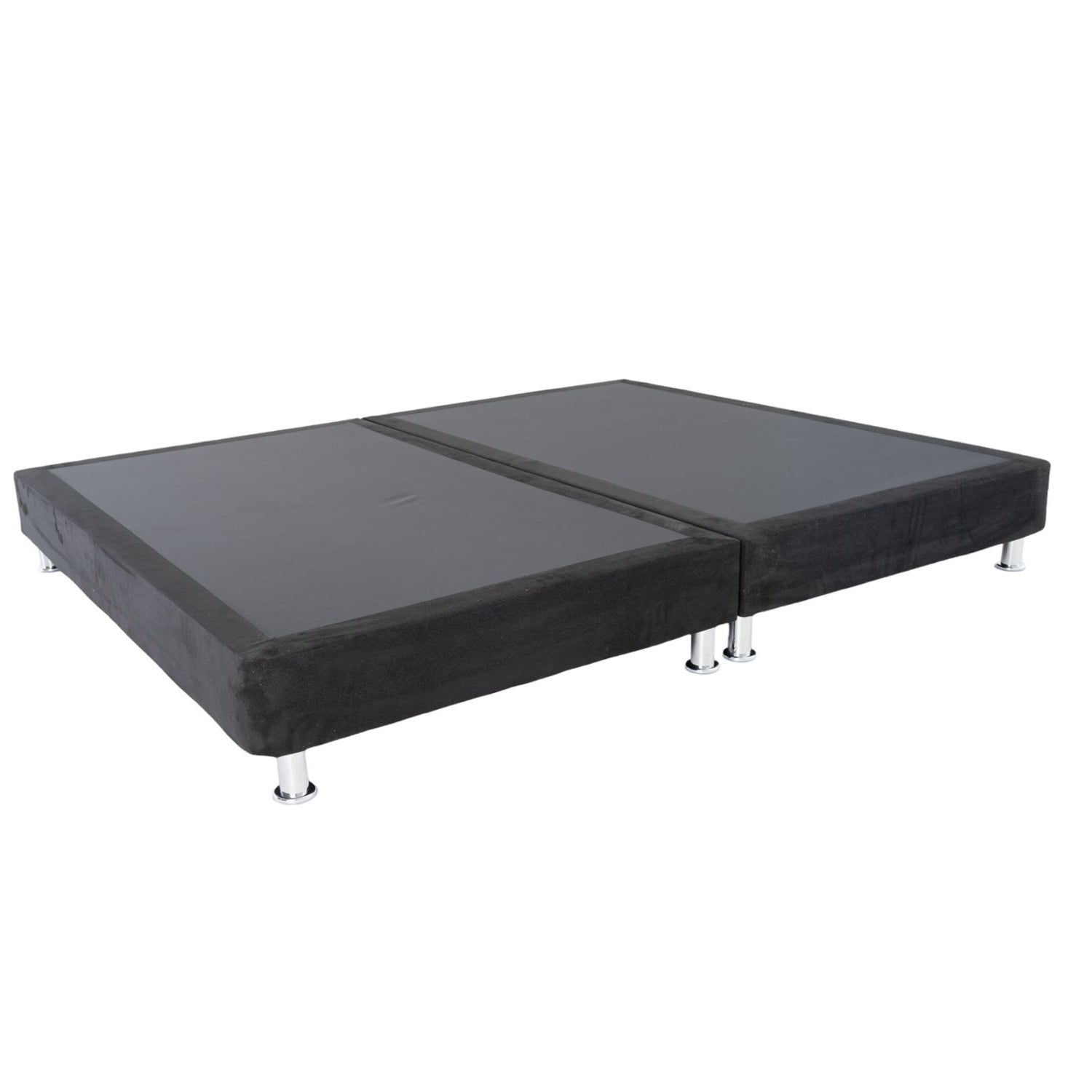Base Cama Queen Napoli Microfibra Negro Par