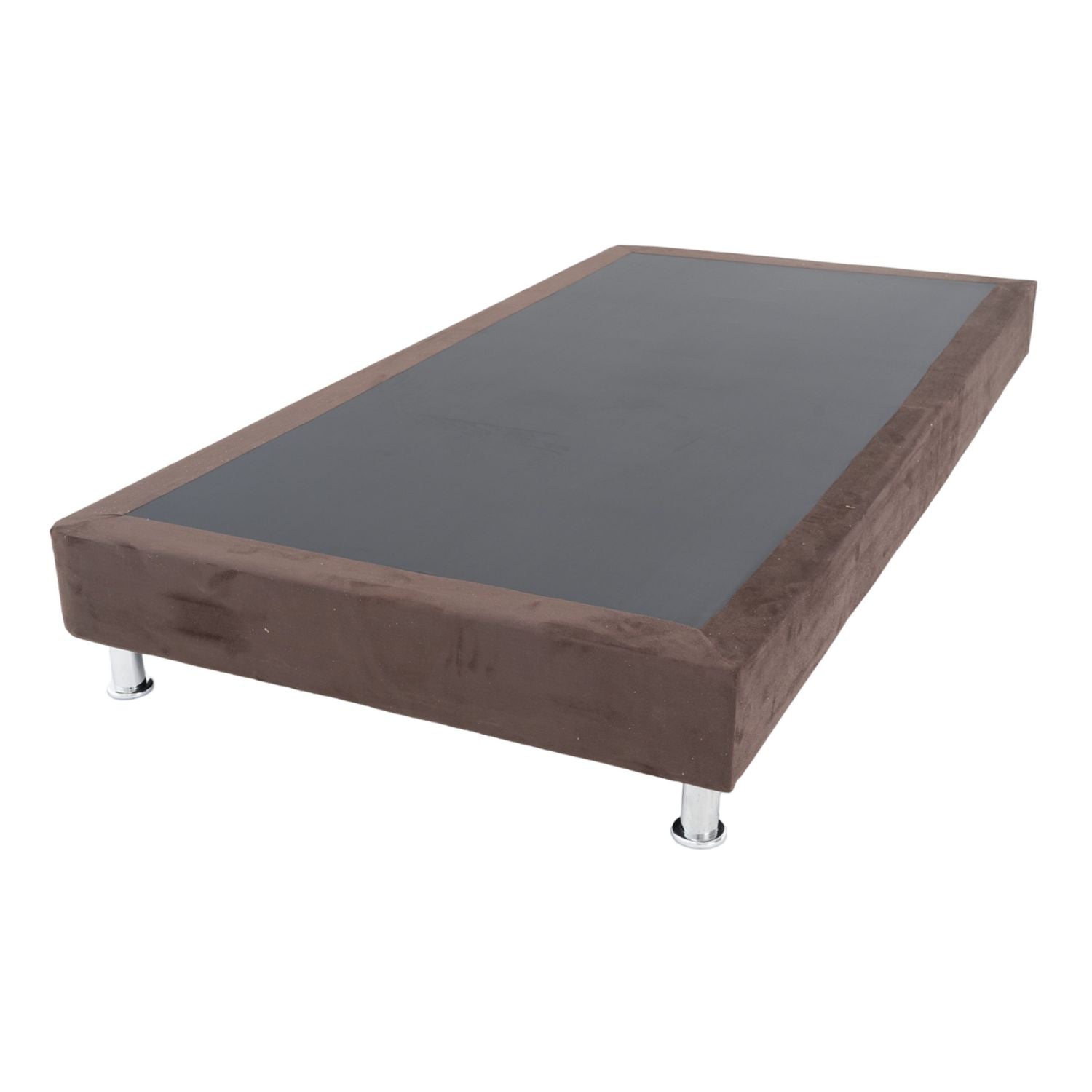 Base Cama Doble Napoli Microfibra Café Par