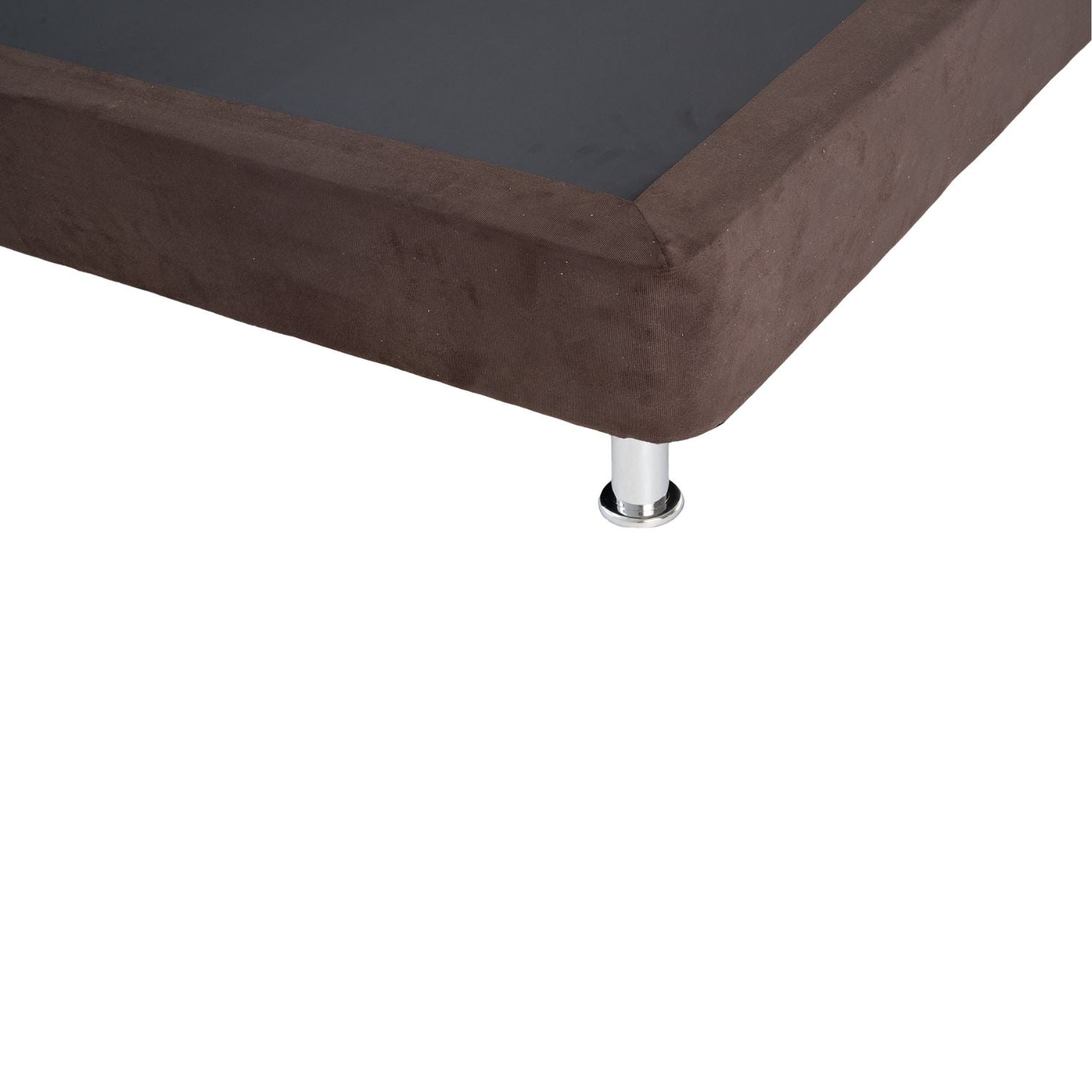 Base Cama Doble Napoli Microfibra Café Par