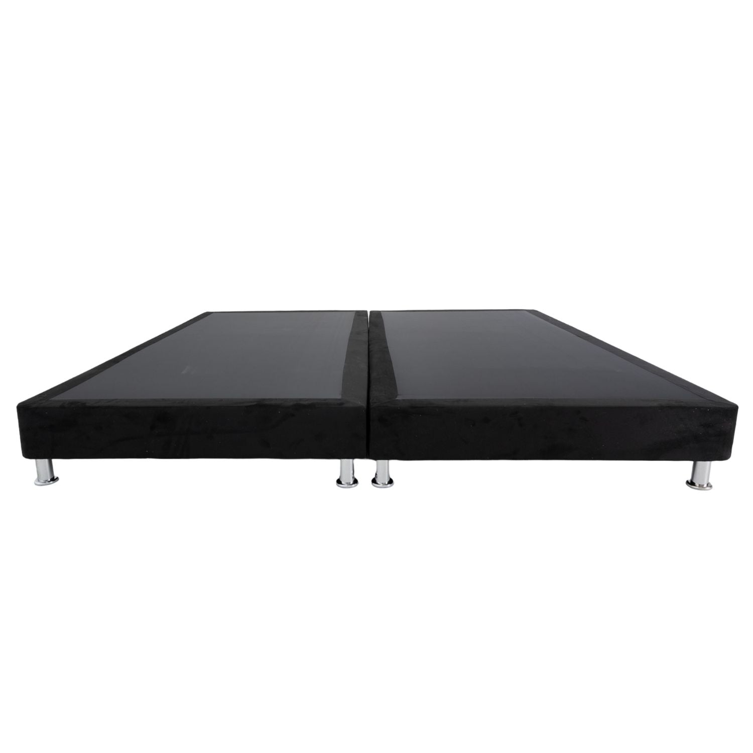 Base Cama Doble Napoli Microfibra Negro Par