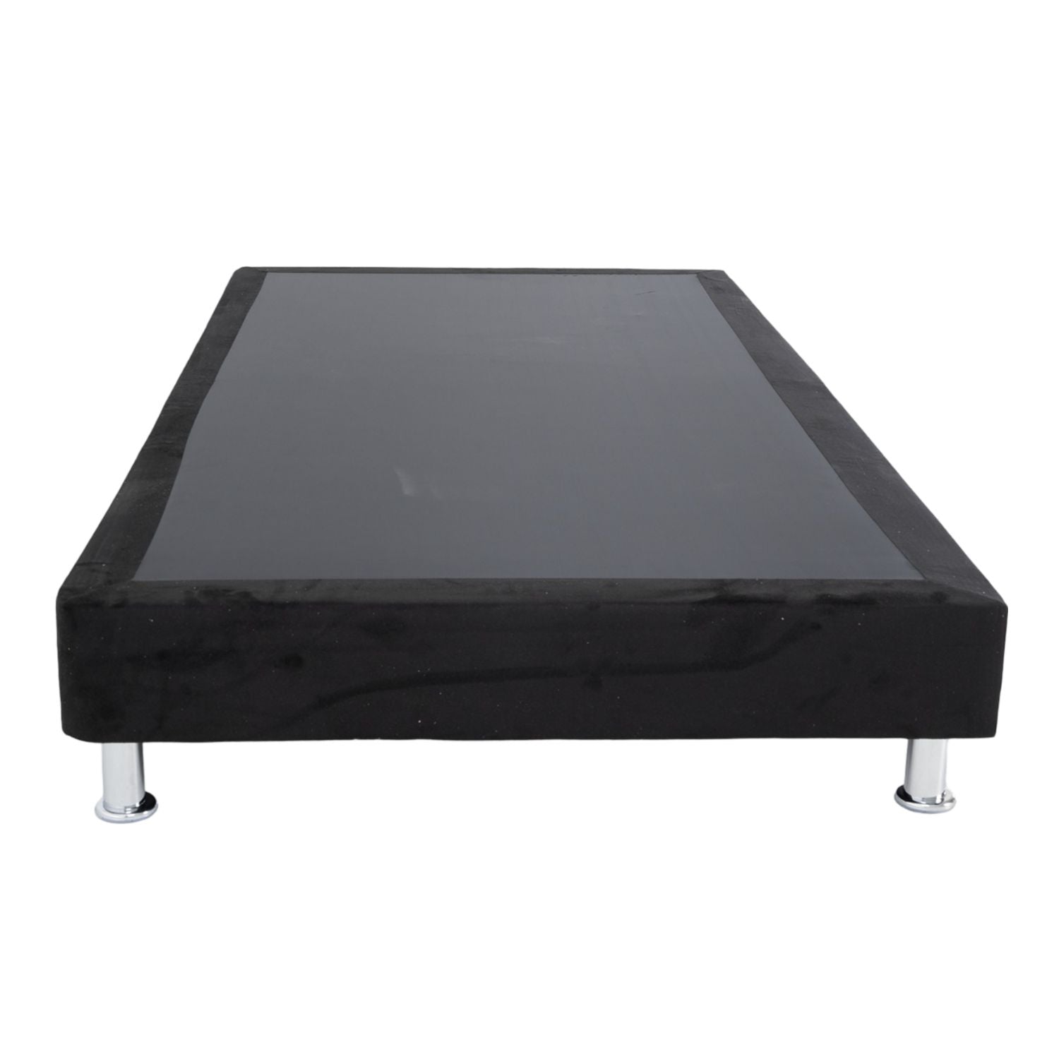 Base Cama Doble Napoli Microfibra Negro Par