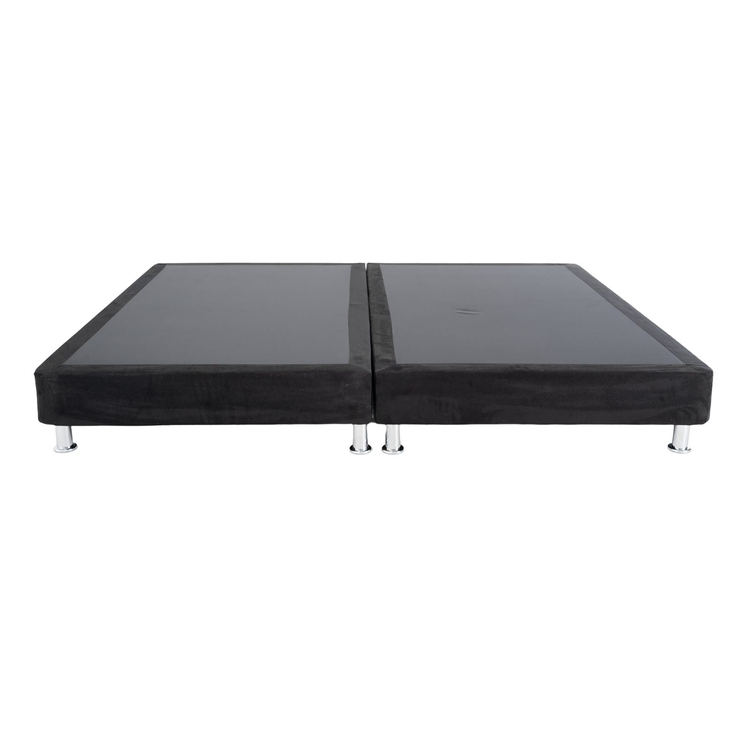 Base Cama Queen Napoli Microfibra Negro Par