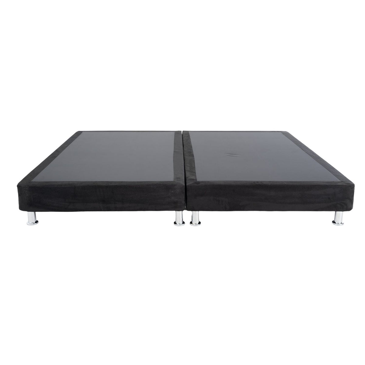 Base Cama Queen Napoli Microfibra Negro Par