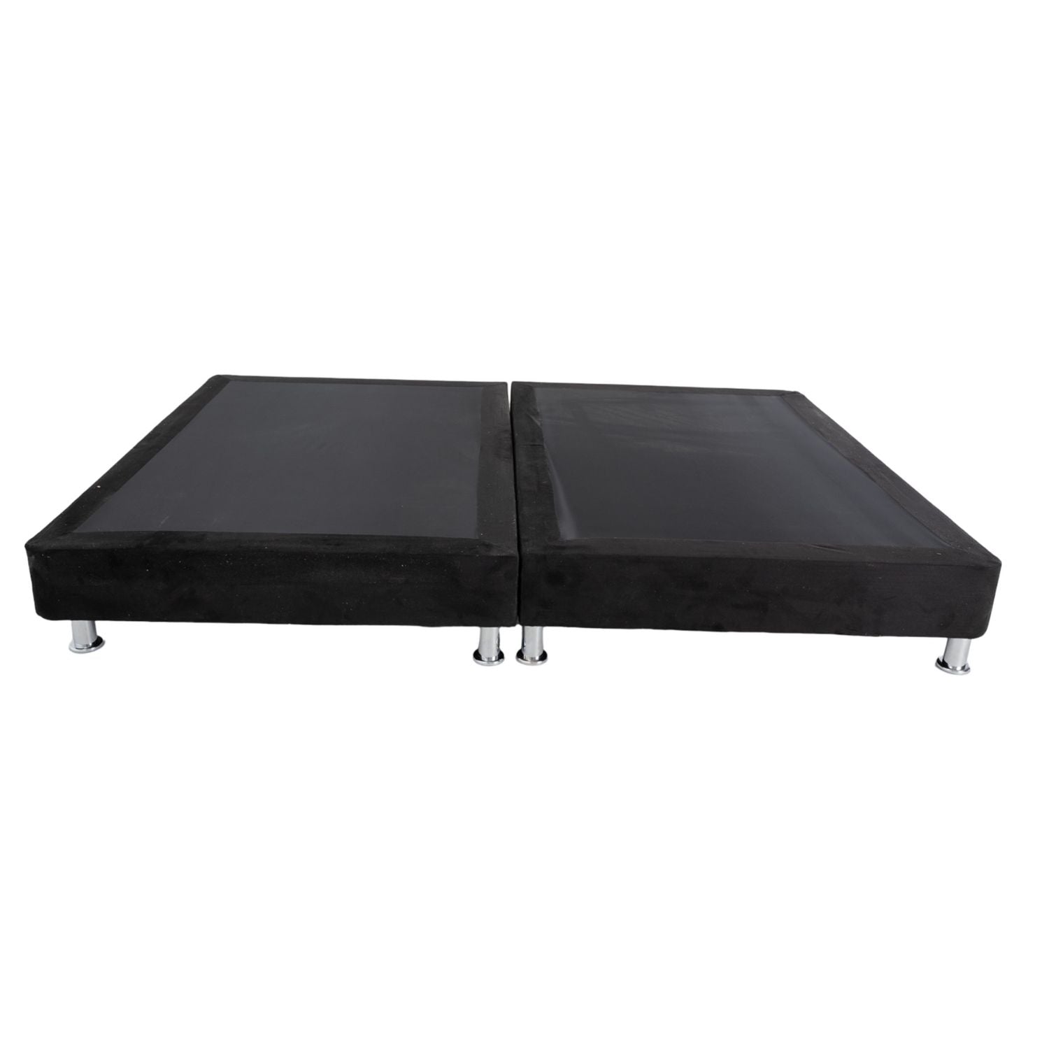 Base Cama King Napoli King Microfibra Negro Par