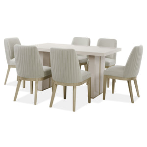 Comedor 6 Puestos Marcus Velvet Siena Avellana, Champaña