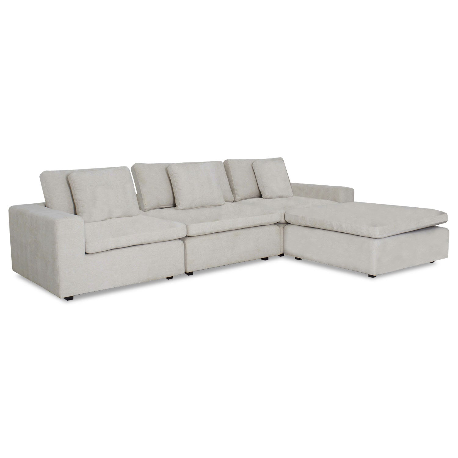 Juego de Sala Creta Velvet Impetu Beige Premium 3 Mts