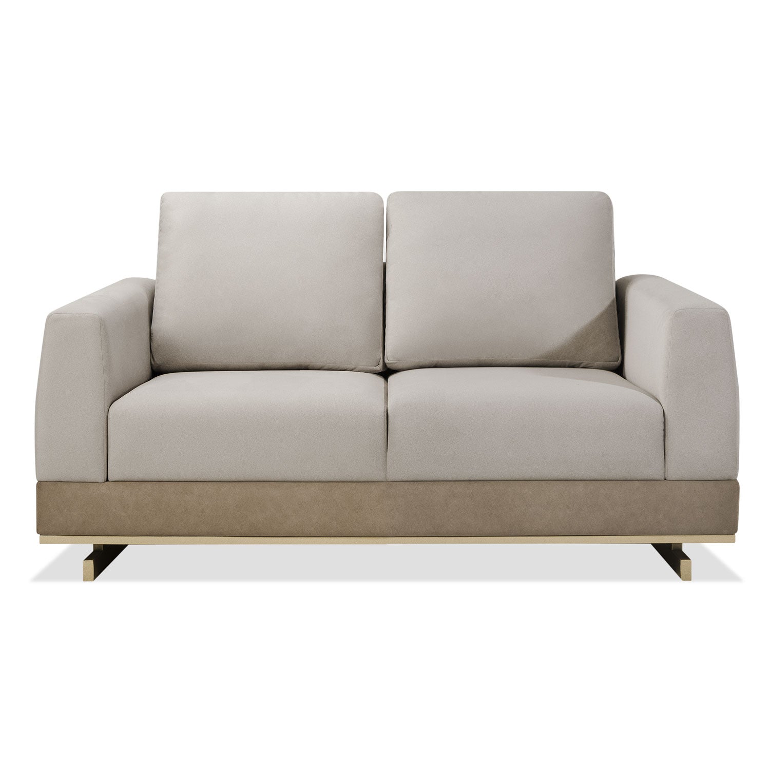 Sofá 2 Puestos Marcus Velvet Siena Avellana, Champaña