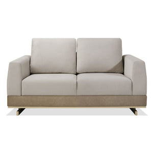 Sofá 2 Puestos Marcus Velvet Siena Avellana, Champaña