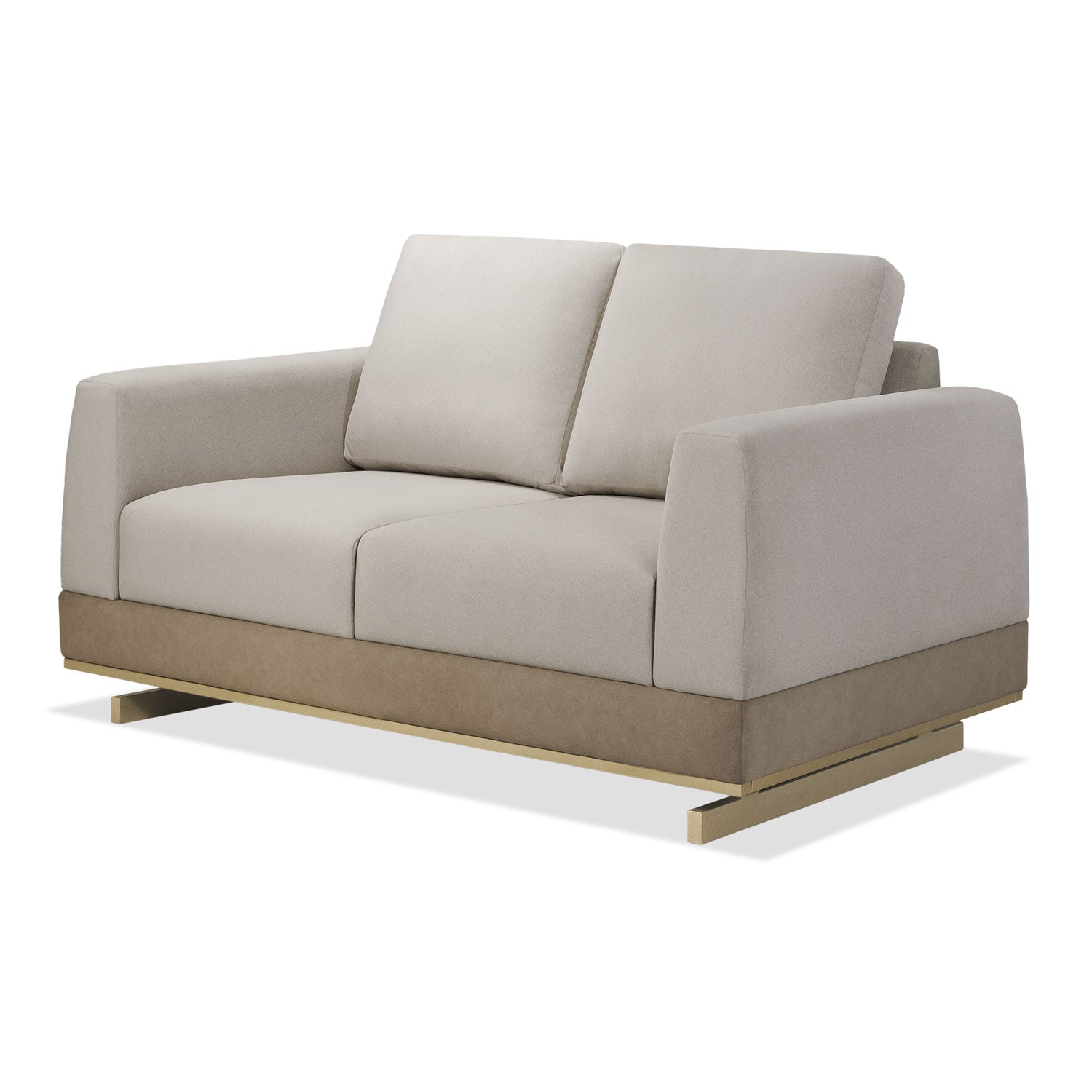 Sofá 2 Puestos Marcus Velvet Siena Avellana, Champaña